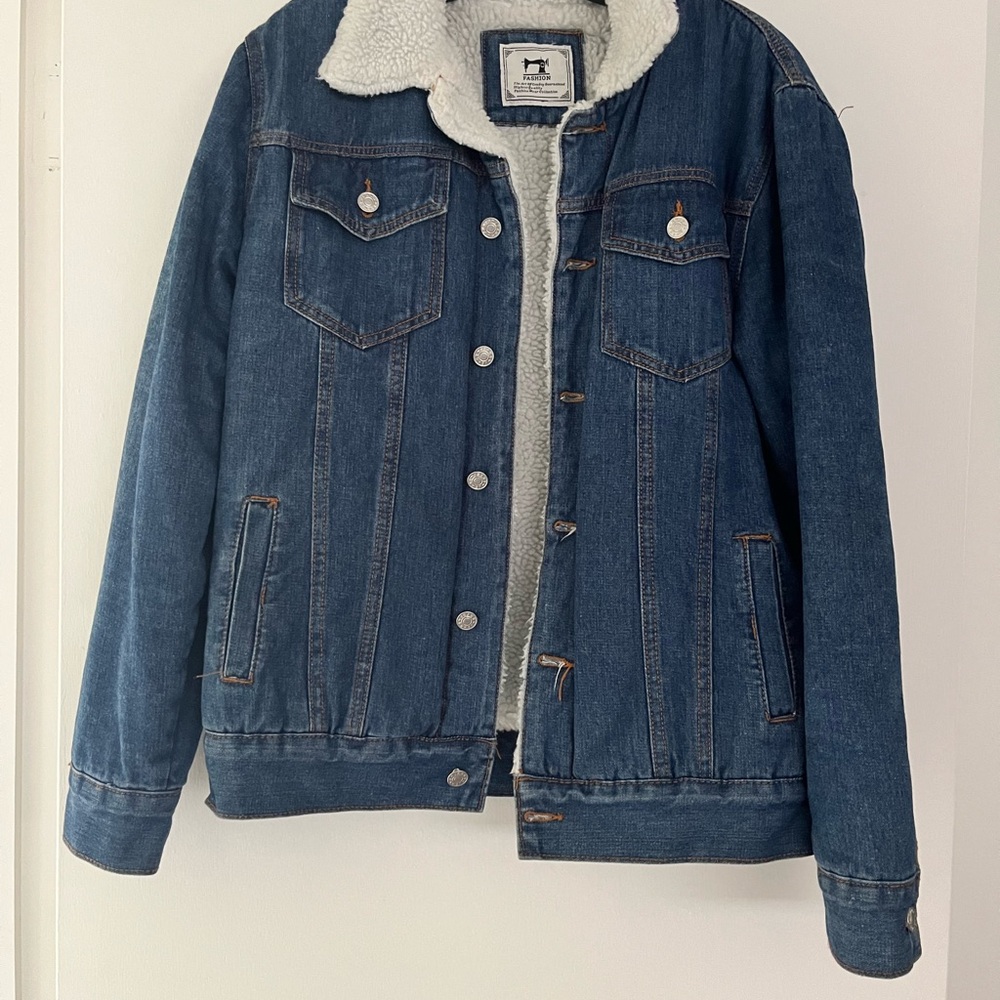Denim Sherpa-Lined Jacket
